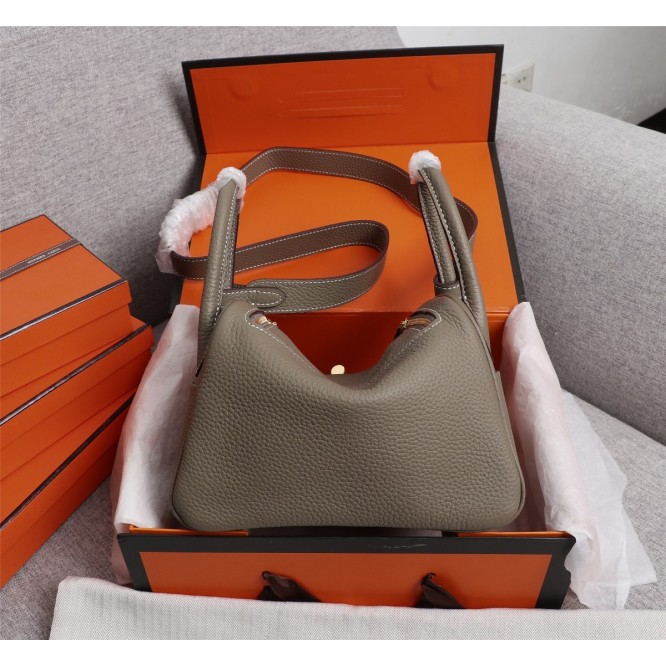 ★超入手困難★HERMES エルメス Lindy Mini リンディ ミニ ハンドバッグ ショルダーバッグ グレー H079086CK18-1