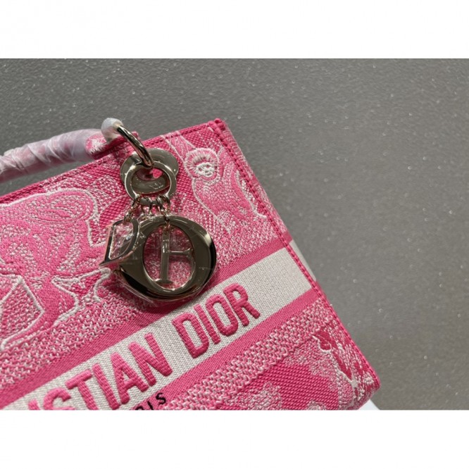 DIOR LADY D-LITE ミディアムバッグ ピンク