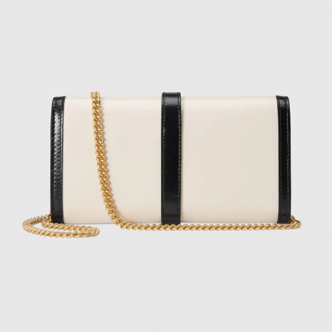 【在庫僅か☆】GUCCI グッチ 〔ジャッキー 1961〕チェーンウォレット ホワイト レザー 652681 14JAG 9099