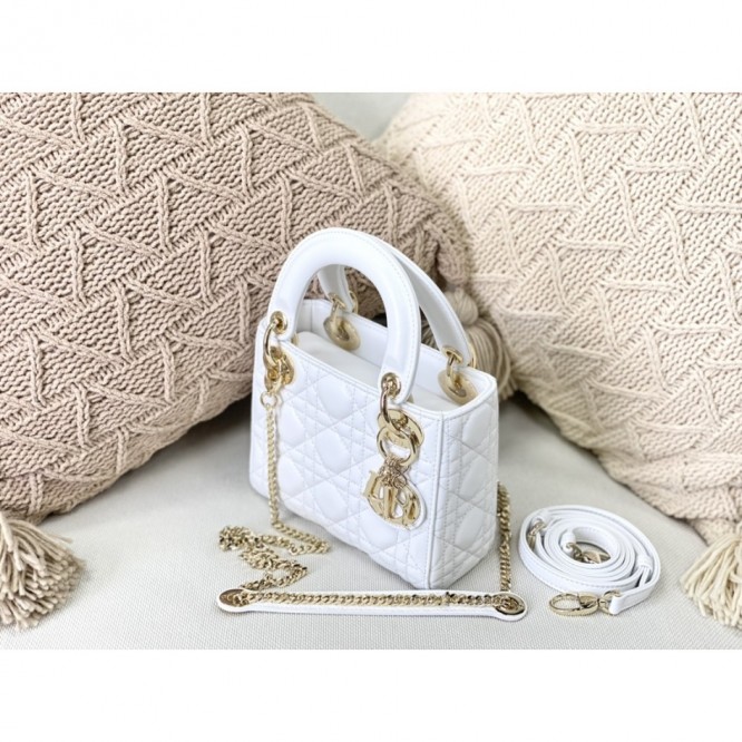 Dior ミニバッグ《LADY DIOR》ラテ Cannage ラム DHL