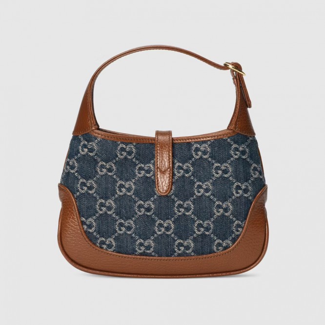 【セレブ愛用☆】GUCCI グッチ 〔ジャッキー 1961〕ミニ バッグ ブルー＆アイボリー GGデニム 637092 2KQGG 8375