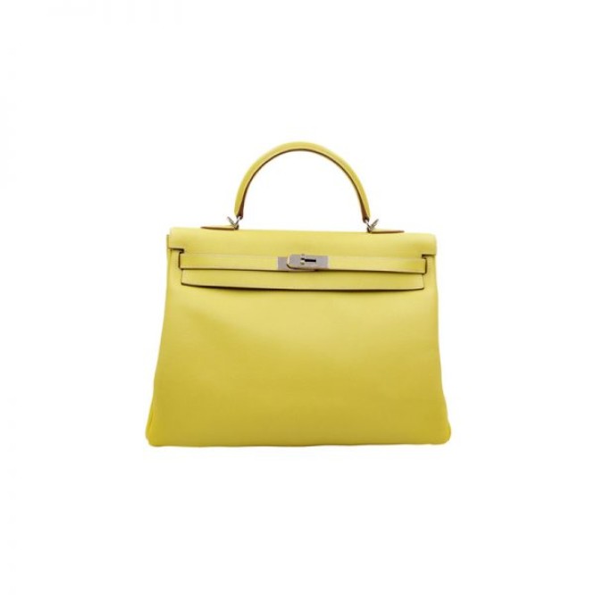 【0111更新】HERMES エルメス Kelly ケリー エプソン イエロー シルバー金具 MiniKelly ミニケリー 19cm/20cm/25cm
