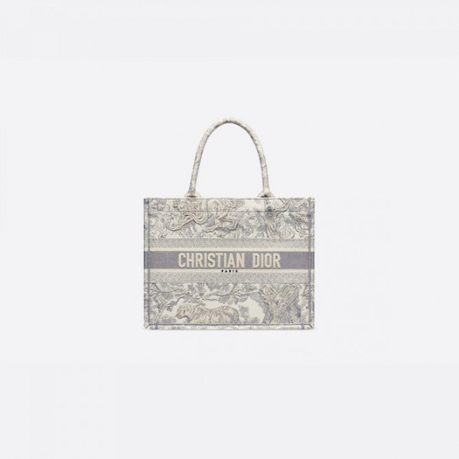 【世界中で大人気♪】Dior 2021 DIOR BOOK TOTE スモールバッグ トワル ドゥ ジュイ エンブロイダリー M1296ZTDT_M932