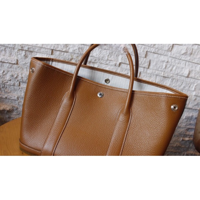 ★レア商品★HERMES エルメス Garden Party ガーデンパーティー 30 トートバッグ ブラウン H051568CK37