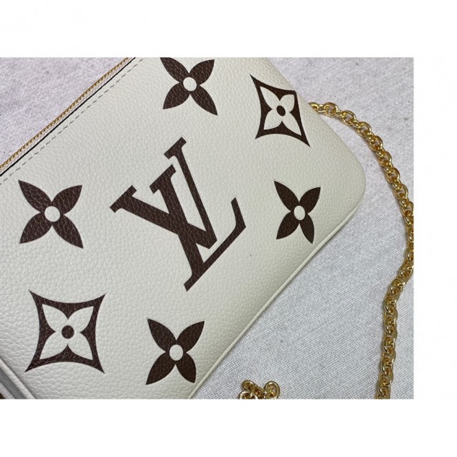 LOUIS VUITTON Monogram Empreinteポシェット ドゥーブル ジップ