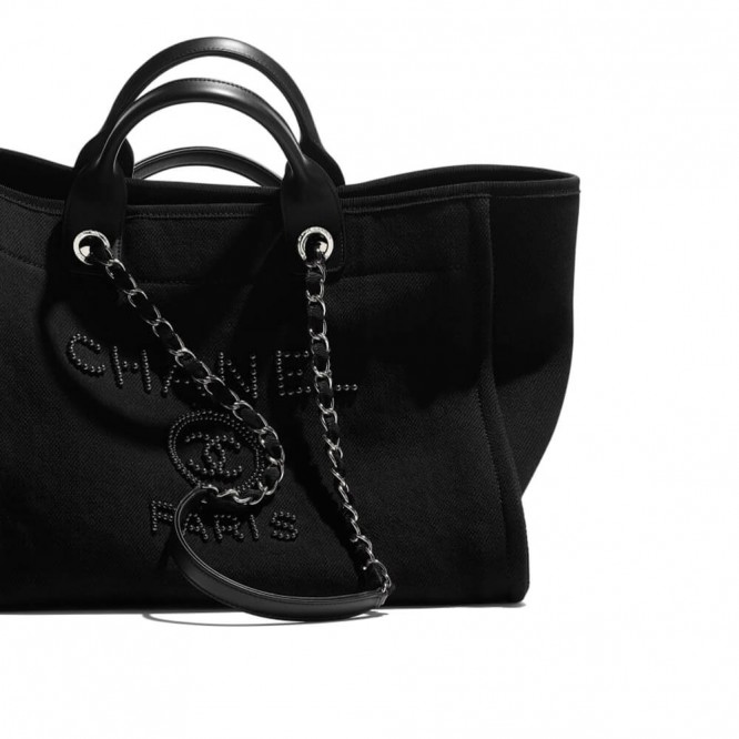 【世界中で大人気】CHANEL 20SS ドーヴィル 真珠 トート シャネル ショッピングバッグ レディース バッグ ブラック