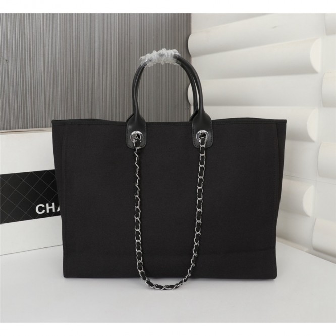 CHANELビーチキャンバスバッグキャンバストートショッピングバッグ