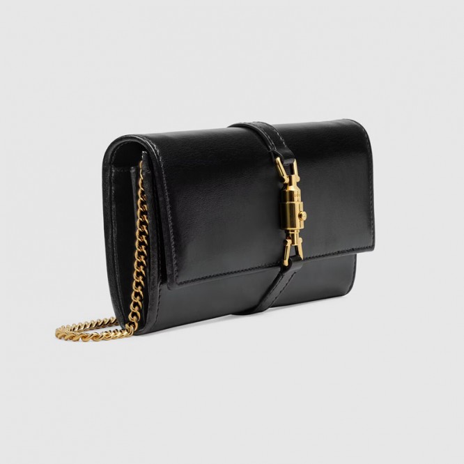 【在庫僅か☆】GUCCI グッチ 〔ジャッキー 1961〕チェーンウォレット ブラック レザー 652681 14J0G 1000