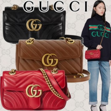 Gucci〔GGマーモント〕 キルティング ミニバッグ446744