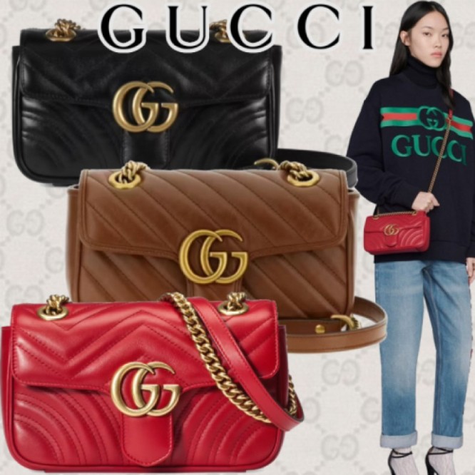 Gucci〔GGマーモント〕 キルティング ミニバッグ446744