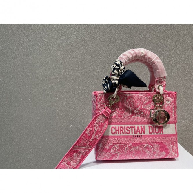 DIOR LADY D-LITE ミディアムバッグ ピンク