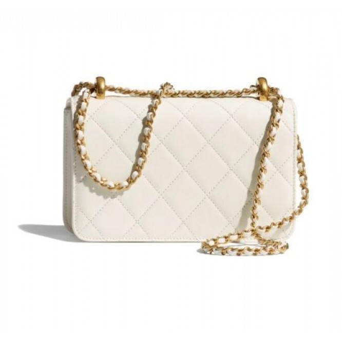 【CHANEL】ミニ フラップ バッグ ホワイト