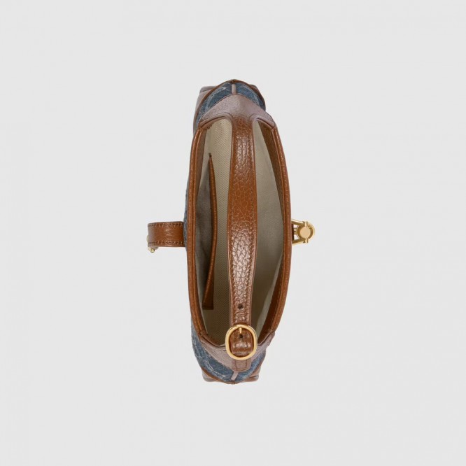 【セレブ愛用☆】GUCCI グッチ 〔ジャッキー 1961〕ミニ バッグ ブルー＆アイボリー GGデニム 637092 2KQGG 8375