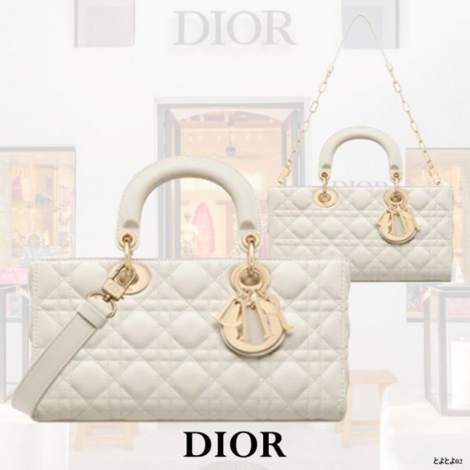 Dior バッグ《LADY D-JOY》ラテカラー Cannage ラム DHL