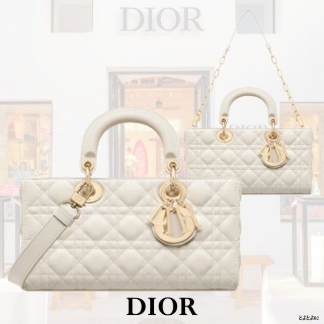 Dior バッグ《LADY D-JOY》ラテカラー Cannage ラム DHL