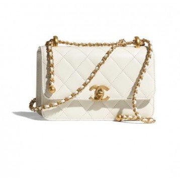 【CHANEL】ミニ フラップ バッグ ホワイト