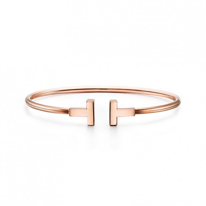 ★新品★Tiffany ティファニー T ナロー ワイヤー ブレスレット 18K ローズゴールド GRP08505