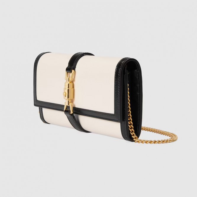 【在庫僅か☆】GUCCI グッチ 〔ジャッキー 1961〕チェーンウォレット ホワイト レザー 652681 14JAG 9099