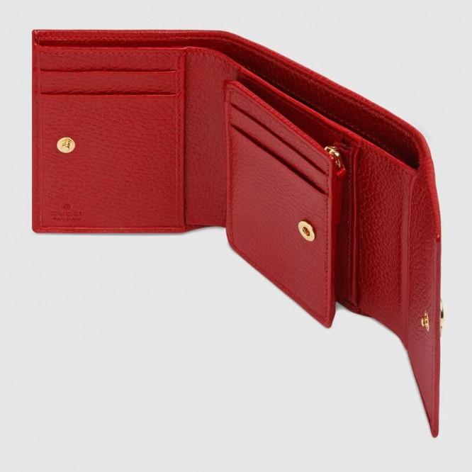 【GUCCI】★〔GGマーモント〕レザー 三つ折り ウォレット