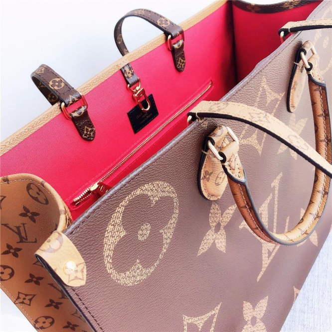 ◆Louis Vuitton◆M45495オンザゴー MM トート バッグ ブラウン