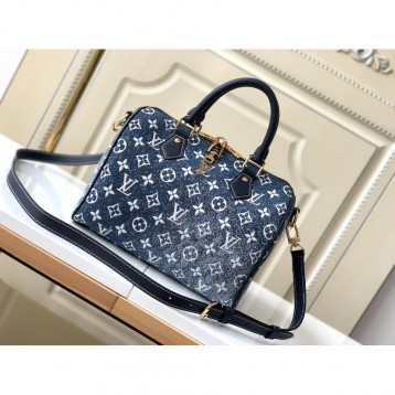 22春夏 LOUIS VUITTON スピーディー 25 バッグ デニム ブルーM59609 22春夏 LOUIS VUITTON スピーディー 25 バッグ デニム ブルーM59609