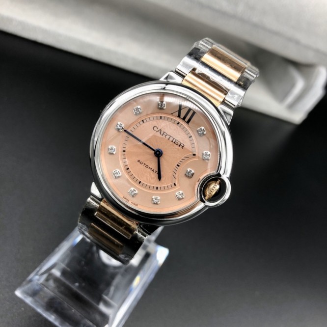 CARTIER レディースウォッチ タンクアメリカンウォッチ ミニウォッチ、クォーツムーブメント、ダイヤモンド、レザーストラップCartier065