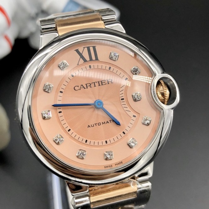 CARTIER レディースウォッチ タンクアメリカンウォッチ ミニウォッチ、クォーツムーブメント、ダイヤモンド、レザーストラップCartier065