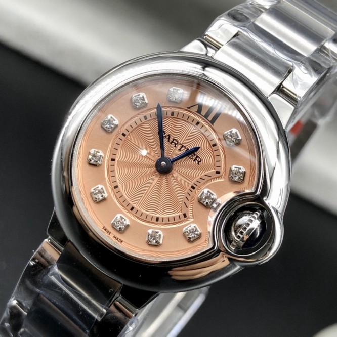 CARTIER レディースウォッチ タンクアメリカンウォッチ ミニウォッチ、クォーツムーブメント、ダイヤモンド、レザーストラップ Cartier063