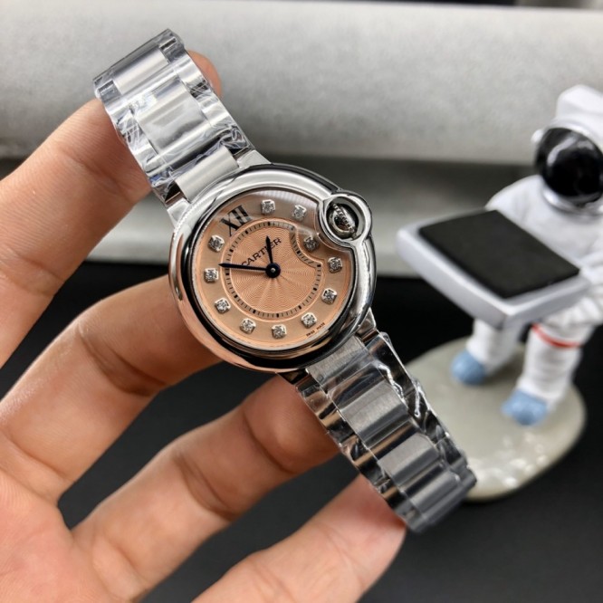 CARTIER レディースウォッチ タンクアメリカンウォッチ ミニウォッチ、クォーツムーブメント、ダイヤモンド、レザーストラップ Cartier063