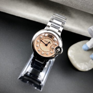 CARTIER レディースウォッチ タンクアメリカンウォッチ ミニウォッチ、クォーツムーブメント、ダイヤモンド、レザーストラップ Cartier063