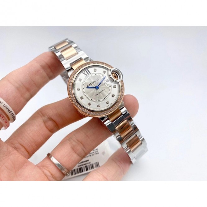 CARTIER レディースウォッチ タンクアメリカンウォッチ ミニウォッチ、クォーツムーブメント、ダイヤモンド、レザーストラップ Cartier060