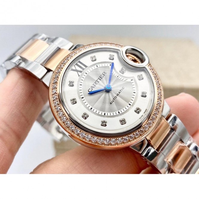 CARTIER レディースウォッチ タンクアメリカンウォッチ ミニウォッチ、クォーツムーブメント、ダイヤモンド、レザーストラップ Cartier060