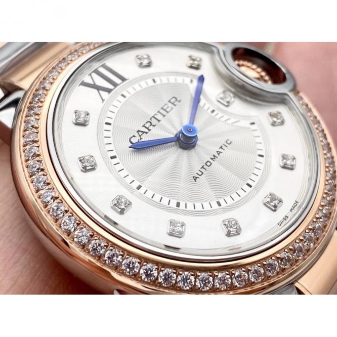 CARTIER レディースウォッチ タンクアメリカンウォッチ ミニウォッチ、クォーツムーブメント、ダイヤモンド、レザーストラップ Cartier060