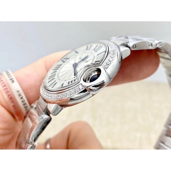 CARTIER レディースウォッチ タンクアメリカンウォッチ ミニウォッチ、クォーツムーブメント、ダイヤモンド、レザーストラップ Cartier059