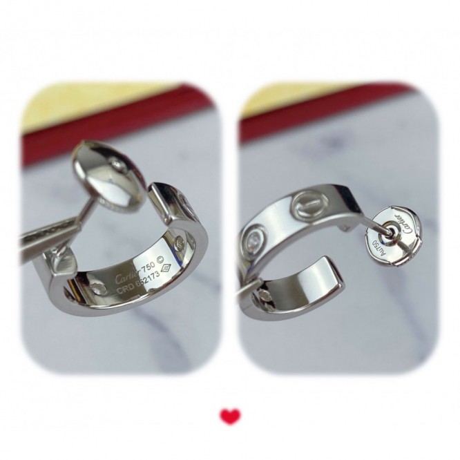 CartieR ダイヤモンド2個をセットしたラブピアス