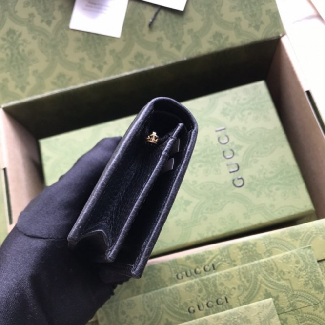 Gucci〔GG マーモント〕 レザー カードケース（コイン＆紙幣入れ付き）456126