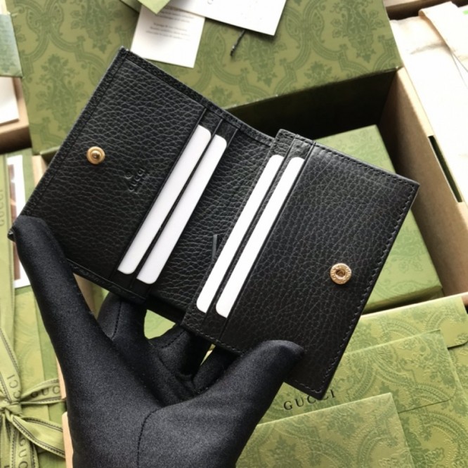 Gucci〔GG マーモント〕 レザー カードケース（コイン＆紙幣入れ付き）456126