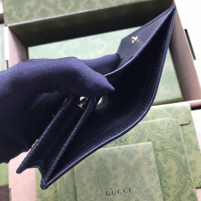 Gucci〔GG マーモント〕 レザー カードケース（コイン＆紙幣入れ付き）456126