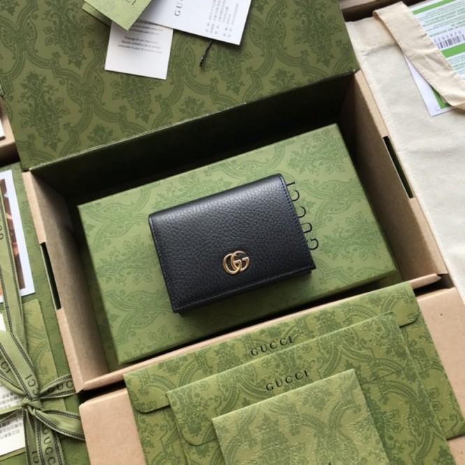 Gucci〔GG マーモント〕 レザー カードケース（コイン＆紙幣入れ付き）456126