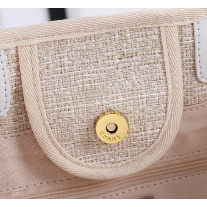 CHANELビーチキャンバスバッグキャンバストートショッピングバッグ