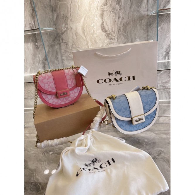 Coachコーチ・最新の女の子エイリーサドルバッグキャンバスと