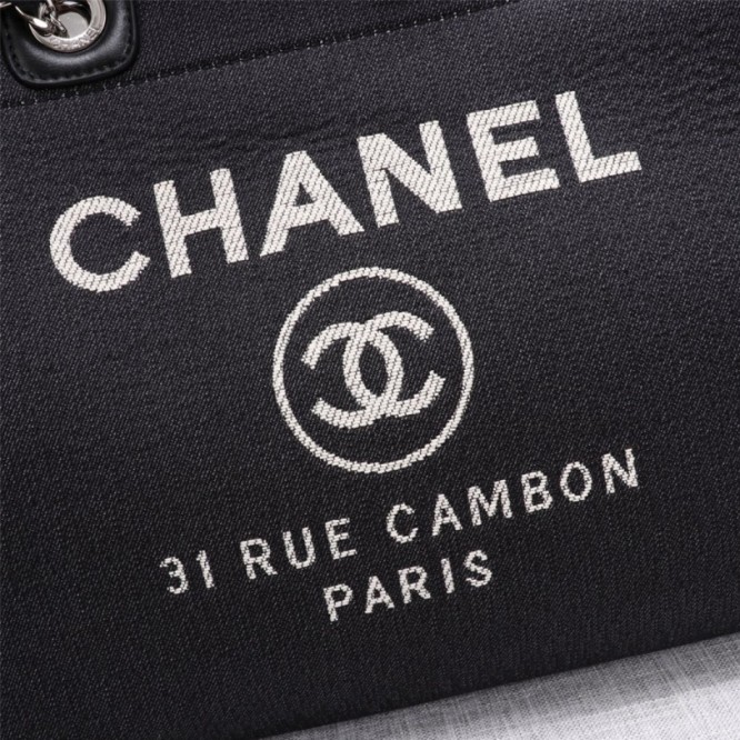 CHANELビーチキャンバスバッグキャンバストートショッピングバッグ
