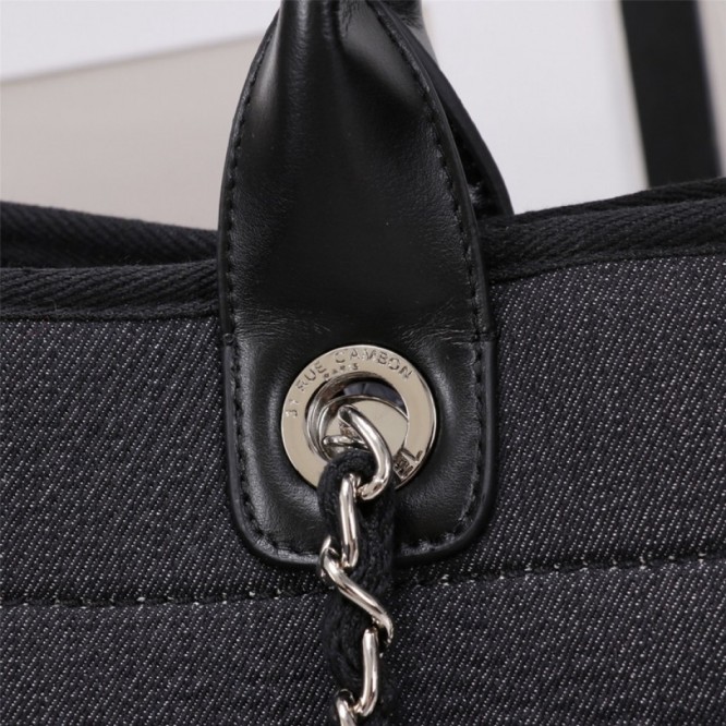 CHANELビーチキャンバスバッグキャンバストートショッピングバッグ