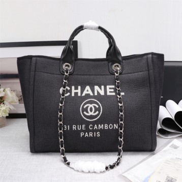 CHANELビーチキャンバスバッグキャンバストートショッピングバッグ