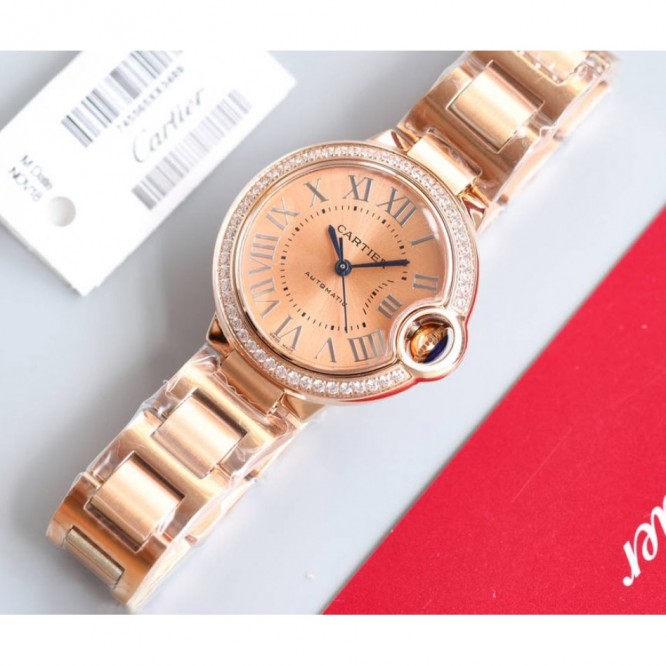 CARTIER バロンブルードゥカルティエ サントス-デュモン ウォッチの女性の腕時計