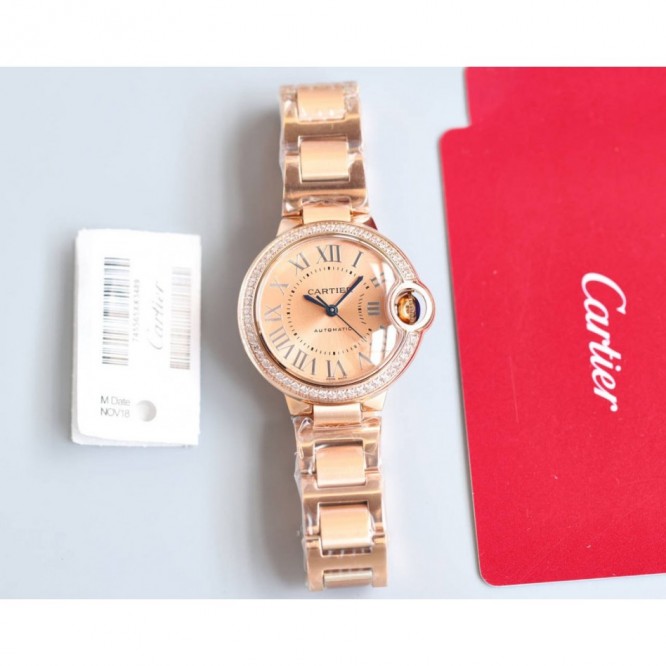 CARTIER バロンブルードゥカルティエ サントス-デュモン ウォッチの女性の腕時計