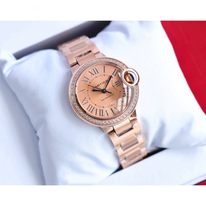 CARTIER バロンブルードゥカルティエ サントス-デュモン ウォッチの女性の腕時計