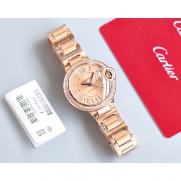 CARTIER バロンブルードゥカルティエ サントス-デュモン ウォッチの女性の腕時計