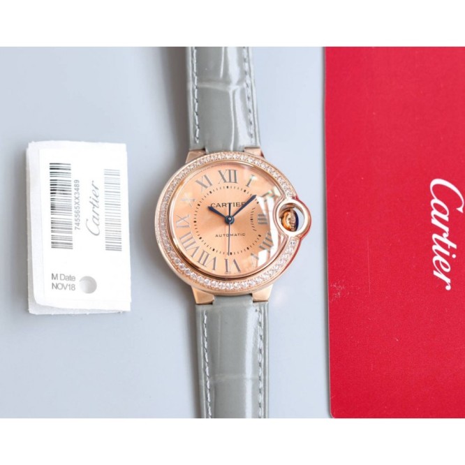 CARTIER バロンブルードゥカルティエ サントス-デュモン ウォッチの女性の腕時計