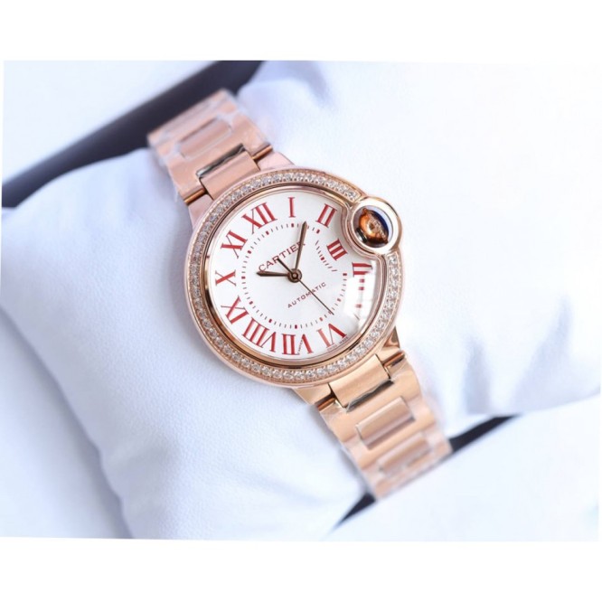 CARTIER バロンブルードゥカルティエ サントス-デュモン ウォッチの女性の腕時計